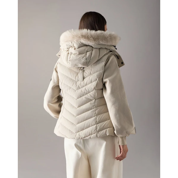 Moose Knuckles Elora Down Vest in Alabaster | Vests | Coveti