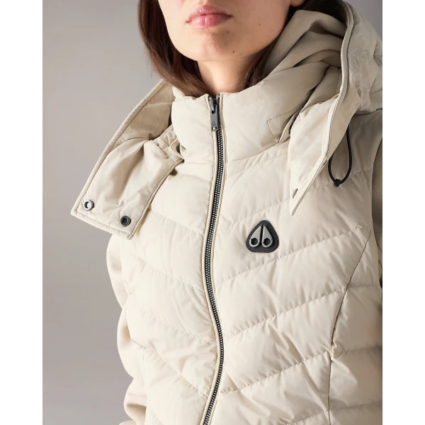 Moose Knuckles Elora Down Vest in Alabaster | Vests | Coveti