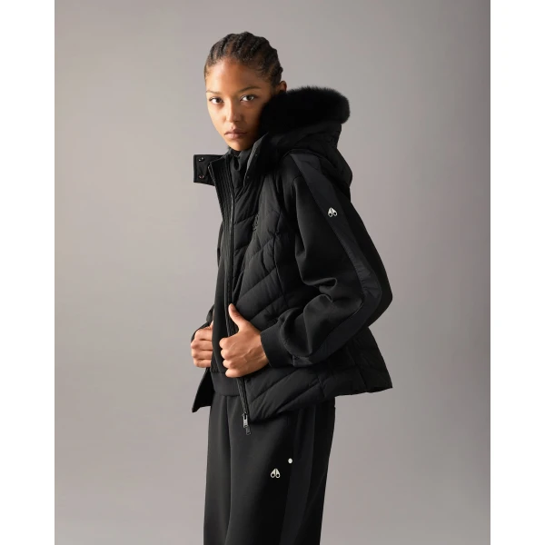Moose Knuckles Elora Down Vest in Black | Vests | Coveti