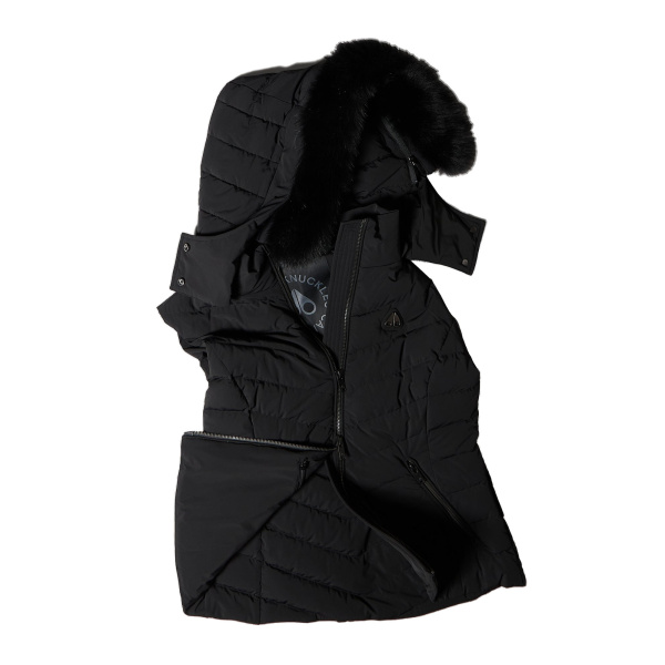 Moose Knuckles Elora Down Vest in Black | Coveti