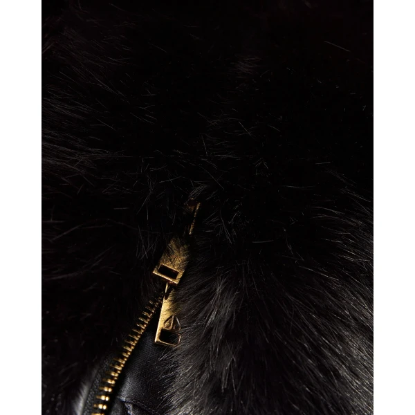 Moose Knuckles Ember Faux Fur Jacket in Black | Jackets | Coveti