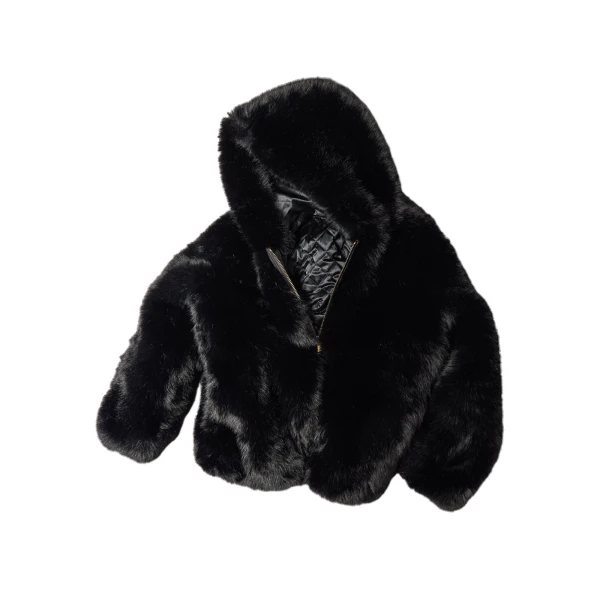 Moose Knuckles Ember Faux Fur Jacket in Black | Coveti