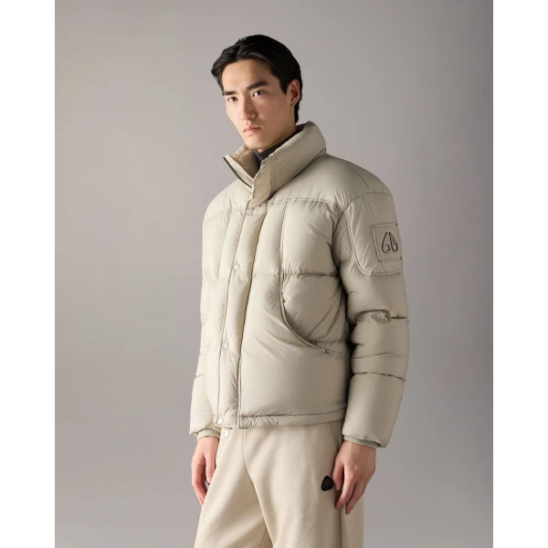 Moose Knuckles Everest Down Jacket in Alabaster | Men Jackets | Coveti