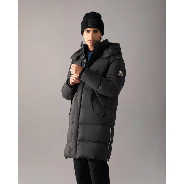 Moose Knuckles Everest Down Parka in Black | Men Coats | Coveti