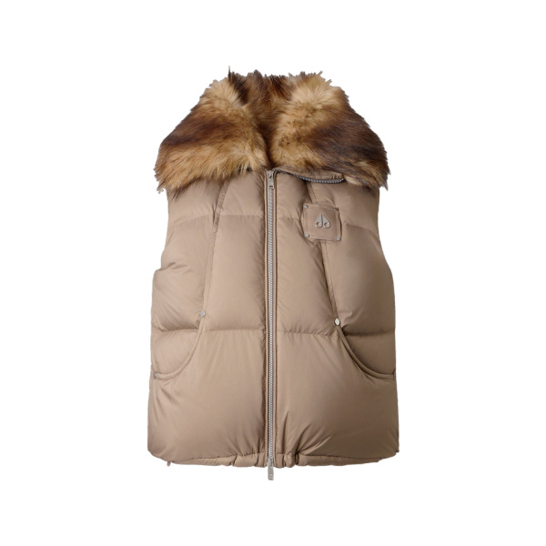 Moose Knuckles Everest Down Puffer Vest in Ashen | Coveti