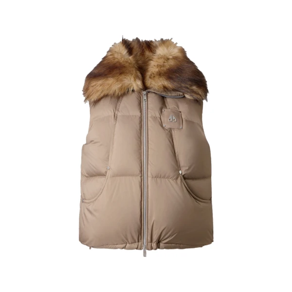 Moose Knuckles Everest Down Puffer Vest in Ashen | Coveti