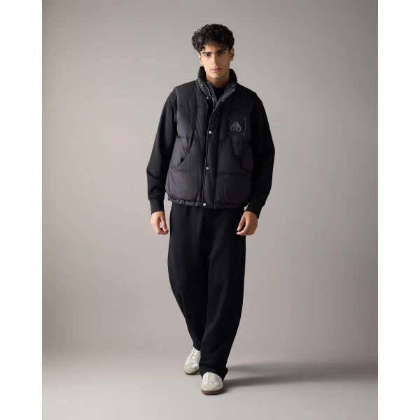Moose Knuckles Everest Down Puffer Vest in Black | Men Jackets | Coveti