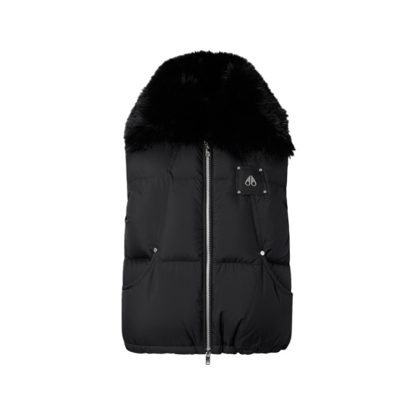 Moose Knuckles Everest Down Puffer Vest in Black | Coveti