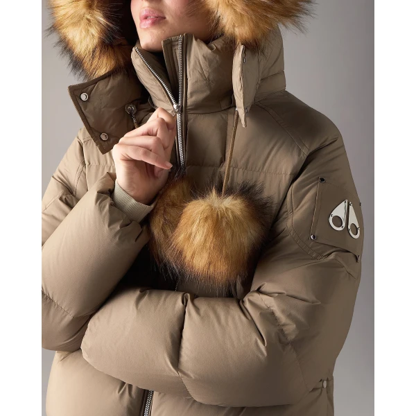 Moose Knuckles Everest Hooded Down Puffer in Ashen | Jackets | Coveti