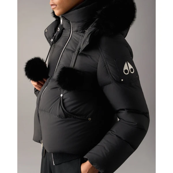 Moose Knuckles Everest Hooded Down Puffer in Black | Jackets | Coveti