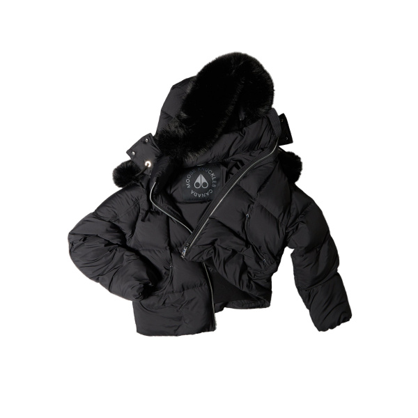 Moose Knuckles Everest Hooded Down Puffer in Black | Coveti
