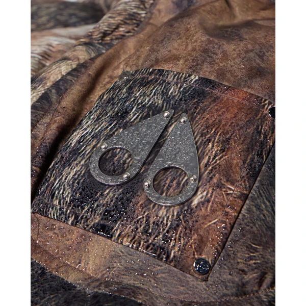 Moose Knuckles Everest Hooded Fur-Print Down Puffer in Wild and Gold | Jackets | Coveti