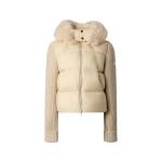 Moose Knuckles Everest Hybrid Down Jacket in Alabaster | Coveti