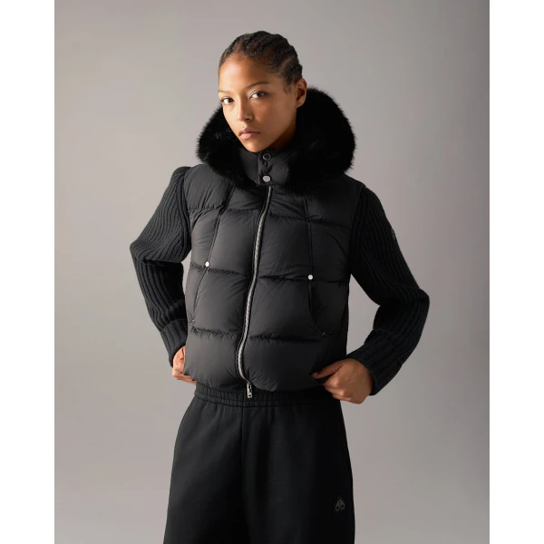 Moose Knuckles Everest Hybrid Down Jacket in Black | Jackets | Coveti