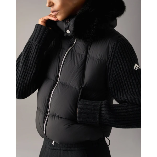 Moose Knuckles Everest Hybrid Down Jacket in Black | Jackets | Coveti