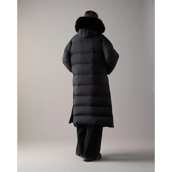 Moose Knuckles Everest Long Down Puffer in Black | Coats | Coveti