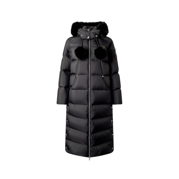 Moose Knuckles Everest Long Down Puffer in Black | Coveti