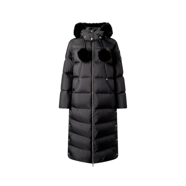 Moose Knuckles Everest Long Down Puffer in Black | Coveti