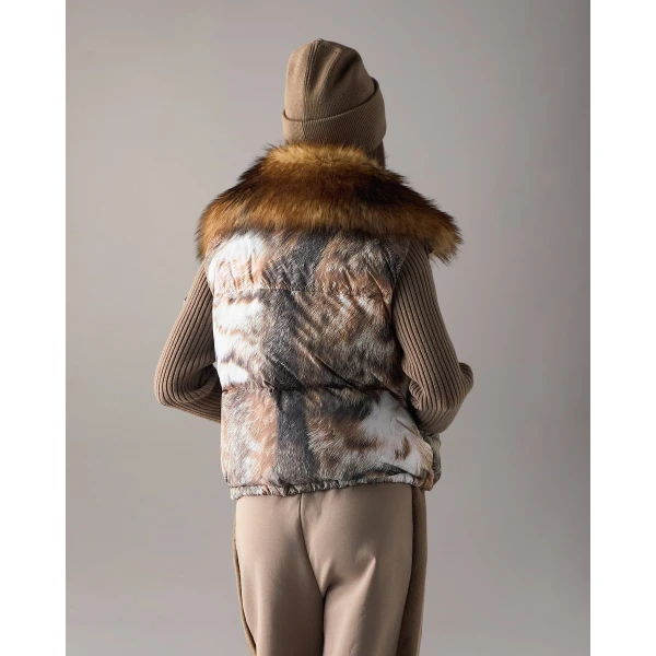 Moose Knuckles Everest Printed Down Puffer Vest in Wild | Vests | Coveti