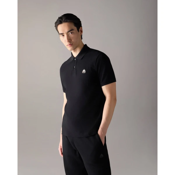 Moose Knuckles Everett Polo in Black | T-shirts & vests | Coveti