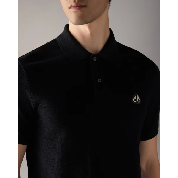 Moose Knuckles Everett Polo in Black | T-shirts & vests | Coveti