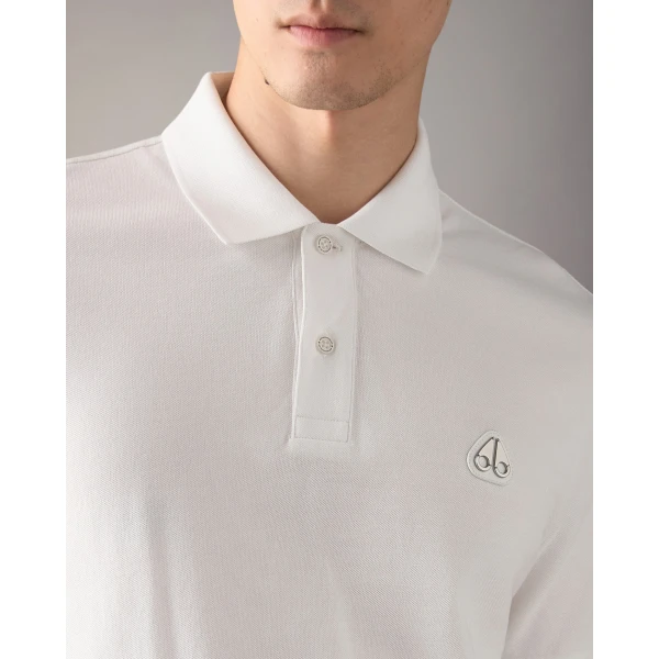 Moose Knuckles Everett Polo in White | T-shirts & vests | Coveti