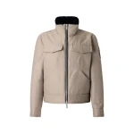 Moose Knuckles Falcon Down Trucker Jacket in Ashen and Black | Coveti