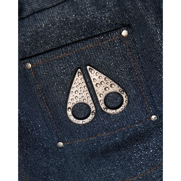 Moose Knuckles Frontier Denim & Down Trucker Jacket in Denim | Denim | Coveti