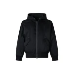 Moose Knuckles Georgie Satin Bomber Jacket in Black | Coveti