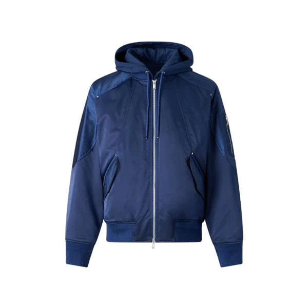Georgie Satin Bomber Jacket in Nightfall
