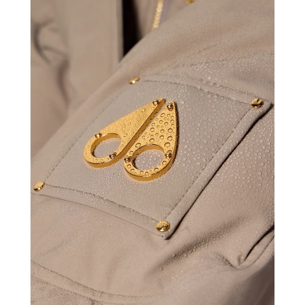 Moose Knuckles Gilded Long Down Parka in Ashen and Bronze | Coats | Coveti