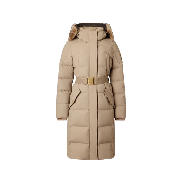 Gilded Long Down Parka in Ashen and Bronze