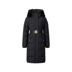 Moose Knuckles Gilded Long Down Parka in Black | Coveti
