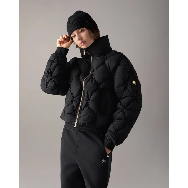 Moose Knuckles Glint Tufted Down Puffer in Black | Jackets | Coveti