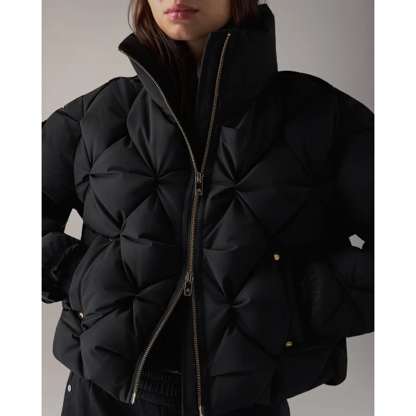 Moose Knuckles Glint Tufted Down Puffer in Black | Jackets | Coveti