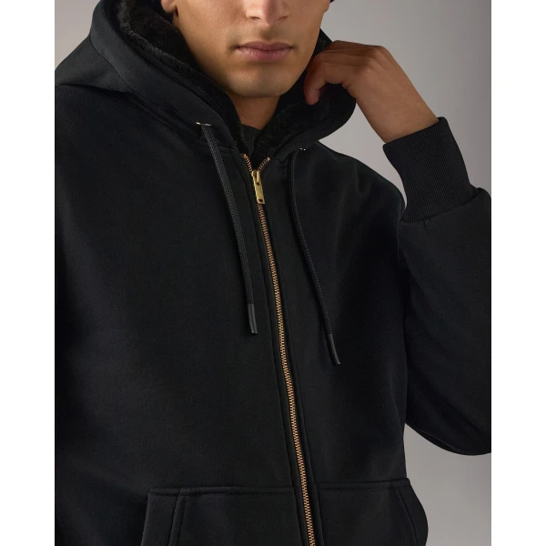 Moose Knuckles Gold Series Classic Bunny Hoodie in Black | Sweatshirts | Coveti