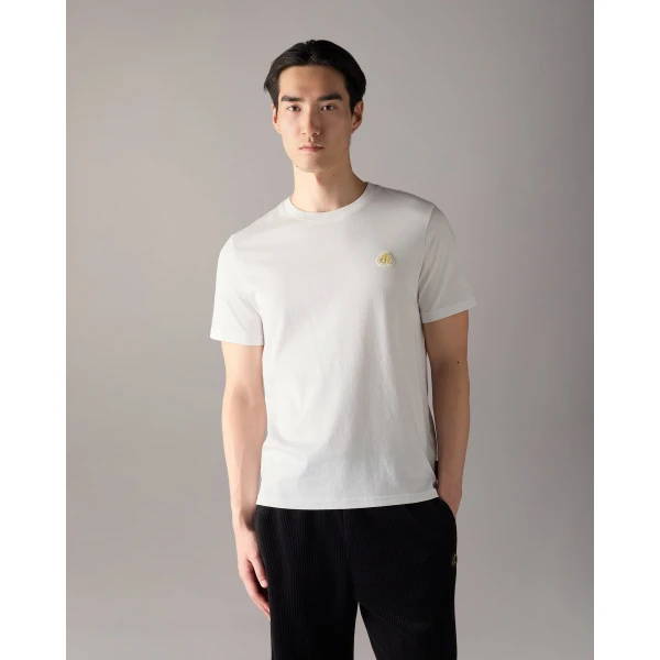 Moose Knuckles Gold Series Crescent T-Shirt in White | T-shirts & vests | Coveti