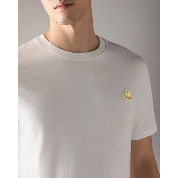 Moose Knuckles Gold Series Crescent T-Shirt in White | T-shirts & vests | Coveti