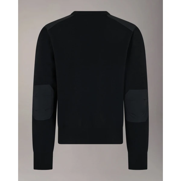 Moose Knuckles Gold Series Elowan Crewneck Sweater in Black | Men Knitwear | Coveti