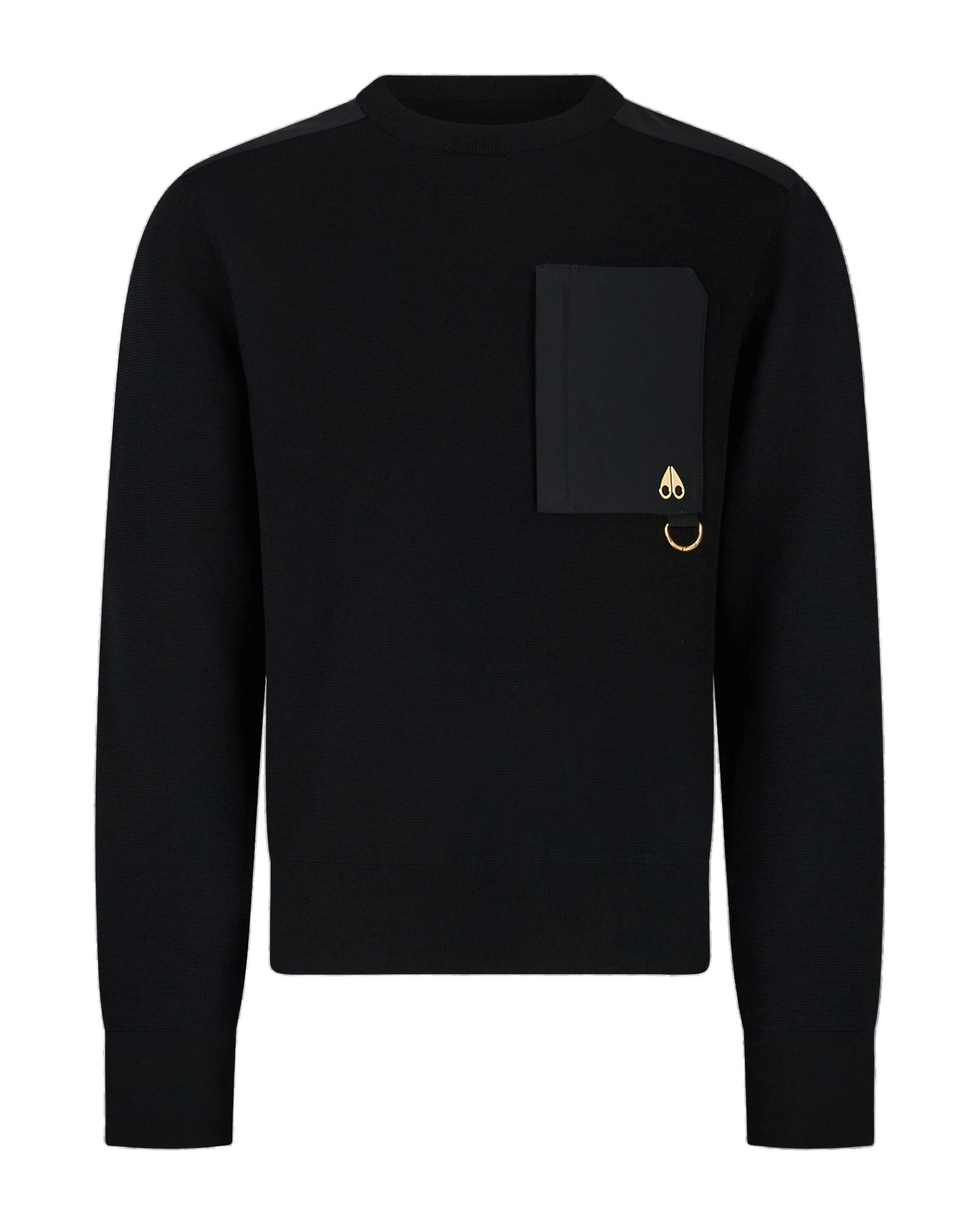 Moose Knuckles Gold Series Elowan Crewneck Sweater in Black Moose Knuckles Gold Series Elowan Crewneck Sweater in Black | Coveti