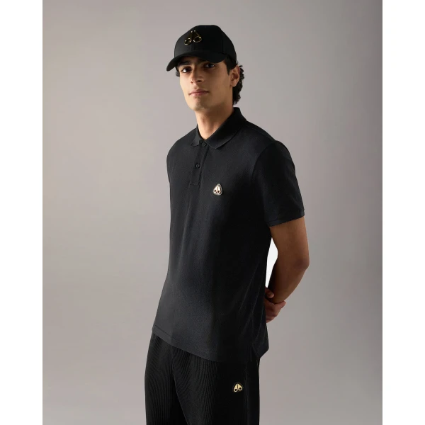 Moose Knuckles Gold Series Everett Polo in Black | T-shirts & vests | Coveti