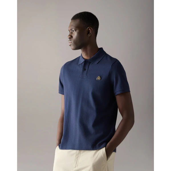 Moose Knuckles Gold Series Everett Polo in Navy | T-shirts & vests | Coveti