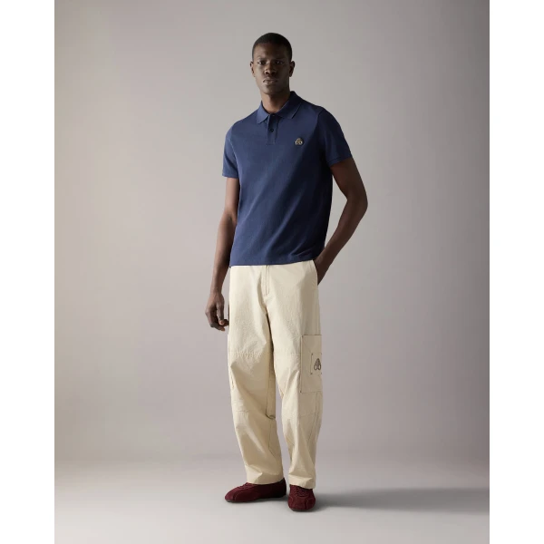 Moose Knuckles Gold Series Everett Polo in Navy | T-shirts & vests | Coveti