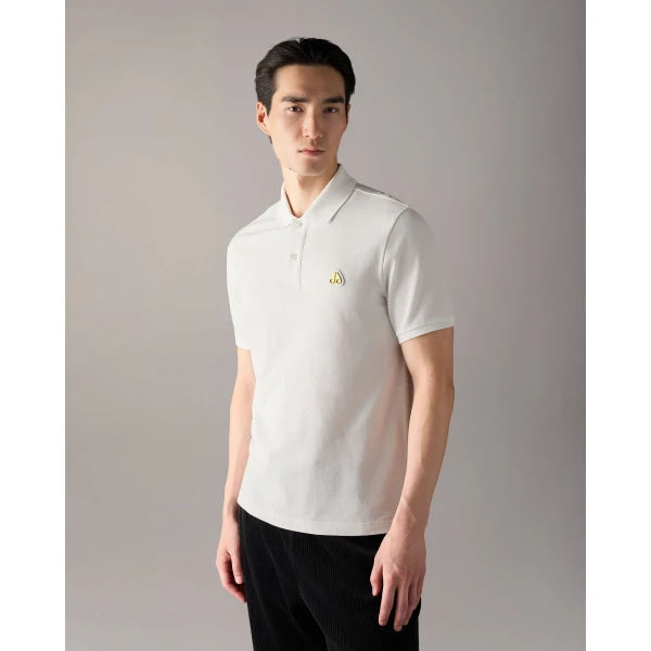 Moose Knuckles Gold Series Everett Polo in White | T-shirts & vests | Coveti
