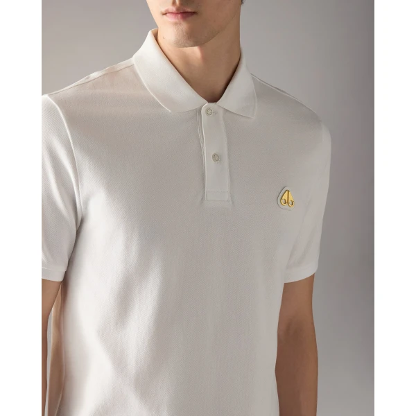 Moose Knuckles Gold Series Everett Polo in White | T-shirts & vests | Coveti