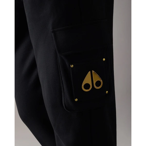 Moose Knuckles Gold Series Hartsfield Cargo Joggers in Black | Pants | Coveti