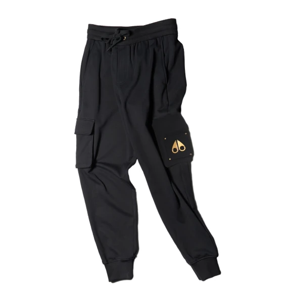 Moose Knuckles Gold Series Hartsfield Cargo Joggers in Black | Coveti