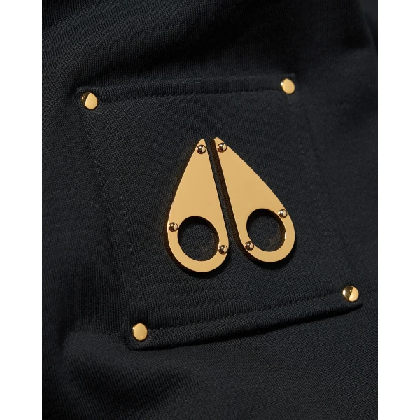 Moose Knuckles Gold Series Hartsfield Crewneck Sweatshirt in Black | Sweatshirts | Coveti