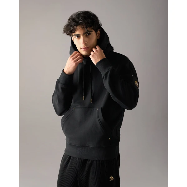 Moose Knuckles Gold Series Hartsfield Hoodie in Black | Sweatshirts | Coveti
