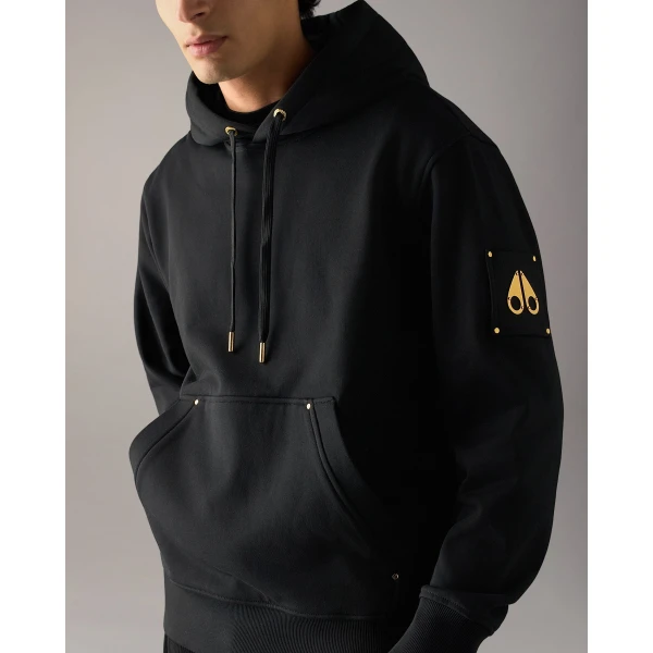 Moose Knuckles Gold Series Hartsfield Hoodie in Black | Sweatshirts | Coveti